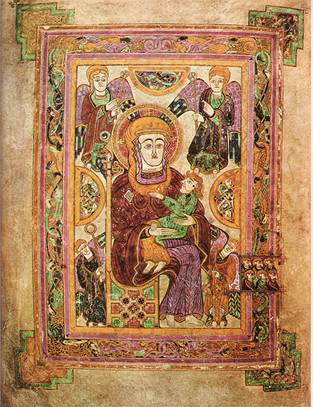 Madonna and Child ca. 800  Book of Kells Folio 7v  Trinity College Dublin